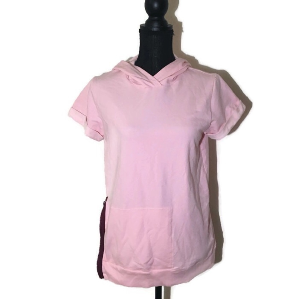 Everlast Pale Pink Hooded Short Sleeve Sweatshirt - Picture 1 of 5